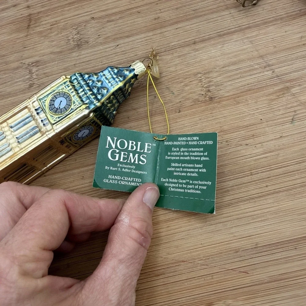 Kurt Adler 5-1/2-Inch Noble Gems Glass Big Ben Ornament‎